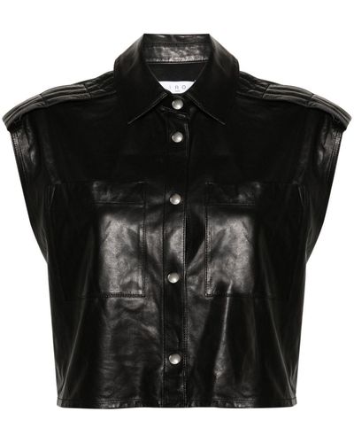 IRO Turan Sleeveless Leather Shirt - Black