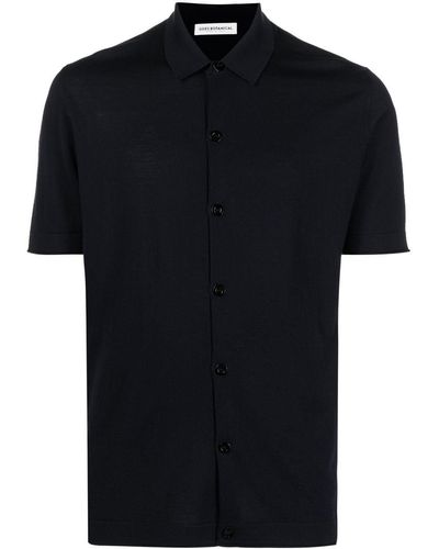 GOES BOTANICAL Merino-Wool Polo Shirt - Black
