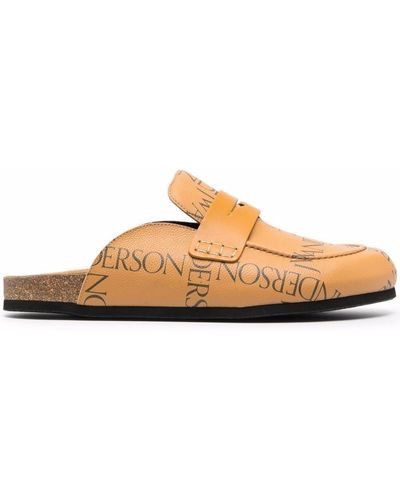 JW Anderson Logo Print Backless Loafers - Multicolor