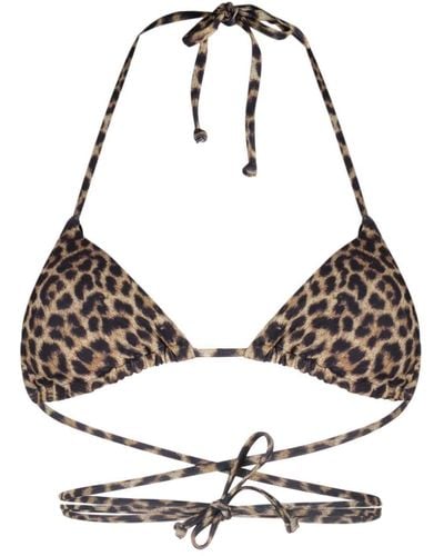 MATINEÉ Strappy Leopard-Print Bikini Top - Black