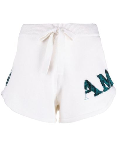 Amiri Logo-Embroidered Cotton-Blend Track Shorts - White