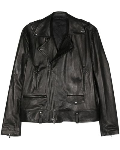 Salvatore Santoro Zip-Up Leather Jacket - Black