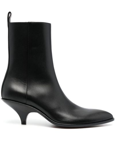 Bally 65Mm Pointed-Tip Leather Boots - Black