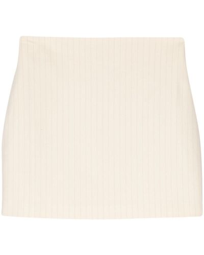 ANDAMANE Pinstripe-Pattern Mini Skirt - Natural