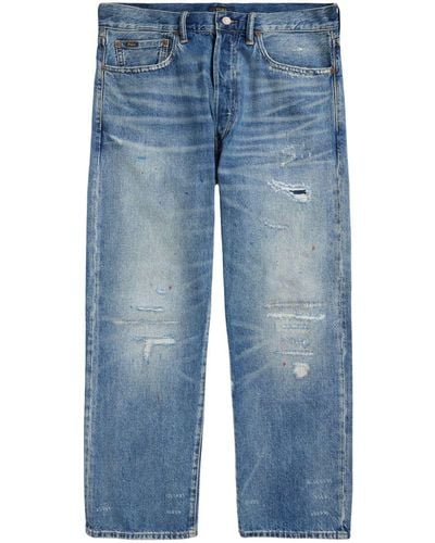 Polo Ralph Lauren Distressed Straight-Leg Jeans - Blue