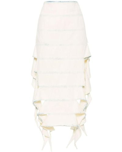 Y. Project Denim Midi Skirt - White