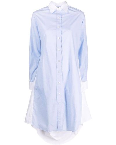 R13 Tie-Embellished Cotton Shirtdress - Blue