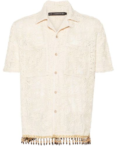 ANDERSSON BELL Floral-Jacquard Shirt - Natural