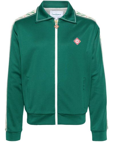 Casablancabrand Logo-Appliqué Zip-Up Sweatshirt - Green