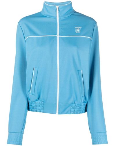 Sporty & Rich Logo-Print Zip-Up Jacket - Blue