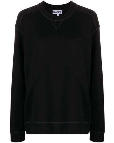 Ganni Isoli Drop-Shoulder Sweatshirt - Black