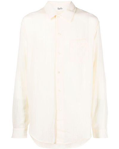 Séfr Leo Camp-Collar Shirt - White