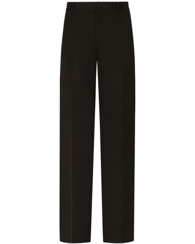 Dolce & Gabbana Pressed-Crease Tailored-Cut Trousers - Black