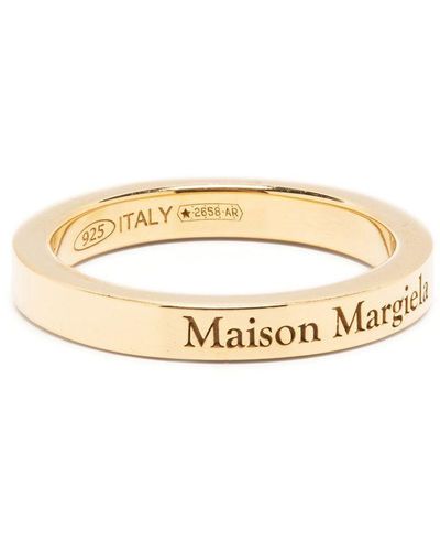 Maison Margiela Engraved-logo Ring - Metallic