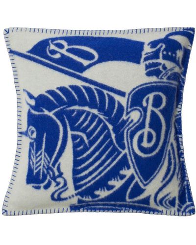 Burberry Ekd-Jacquard Wool Cushion - Blue