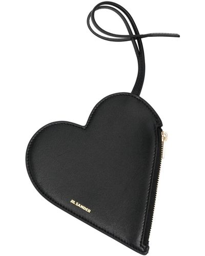 Jil Sander Heart-shaped Clutch Bag - Black
