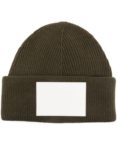 MM6 by Maison Martin Margiela Numbers-Motif Knitted Beanie - Green