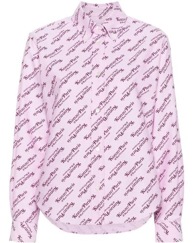 KENZO X Verdy Logo-Print Cotton Shirt - Pink