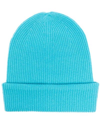 Lisa Yang Ribbed-Knit Cashmere Beanie - Blue