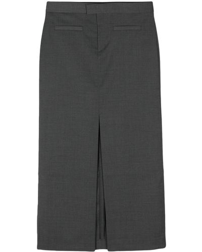Filippa K Front-Slit Tailored Maxi Skirt - Grey