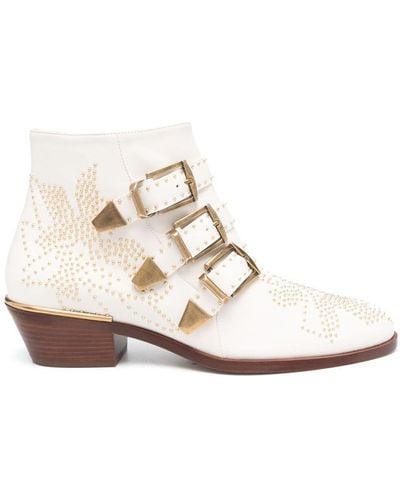 Chloé Susanna 40Mm Cowboy Boots - White
