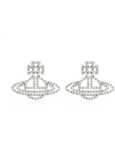 Vivienne Westwood Orb Crystal Stud Earrings - White