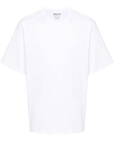 Martine Rose Reflective-Logo Cotton T-Shirt - White