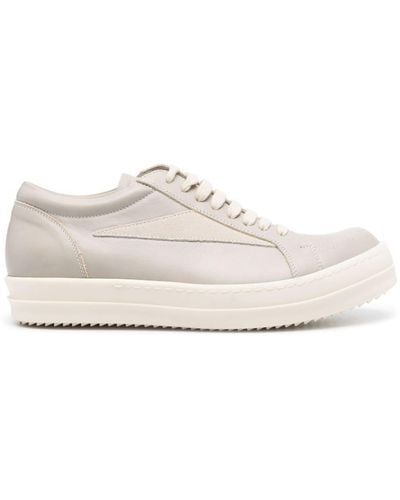 Rick Owens Lido Vintage Leather Trainers - White