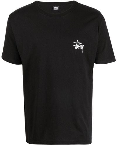Stussy Crew Neck Logo T-shirt - Black