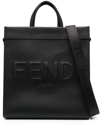 Fendi Medium Go To Leather Tote Bag - Black