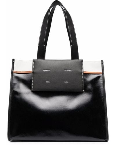 Proenza Schouler Proenza Schouler Label Xl Morris Coated Tote Bag - Black