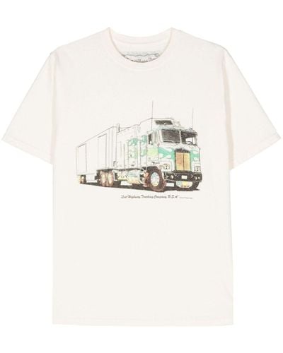 One Of These Days Lost Highway Trucking Cotton T-Shirt - White