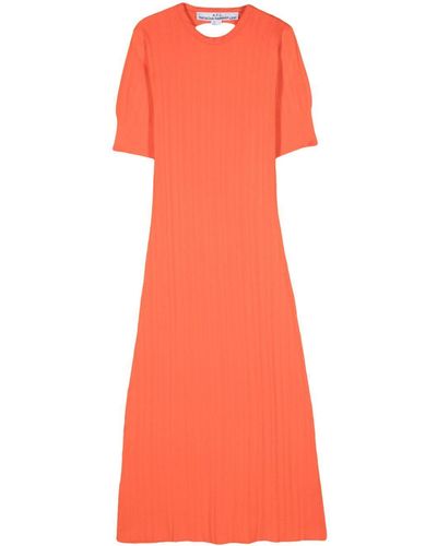 A.P.C. Open-Back Knitted Dress - Orange