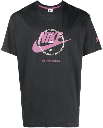 Nike Logo-Print Crew-Neck T-Shirt - Black