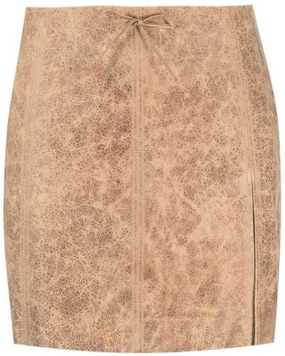 Paloma Wool Vittoria Leather Miniskirt - Natural