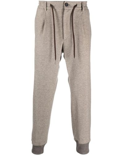 Tagliatore Virgin Wool Felted Track Trousers - Natural