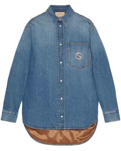 Gucci Interlocking G Denim Jacket - Blue