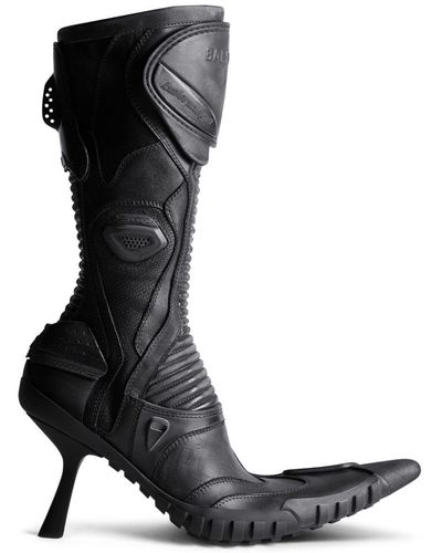 Balenciaga Biker 90Mm Leather Boots - Black