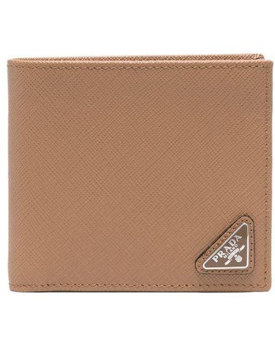 Prada Saffiano Leather Bi-Fold Wallet - Brown