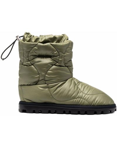Miu Miu Quilted Ankle Boots - Green