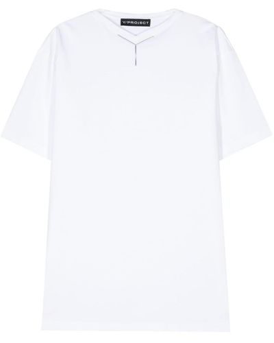 Y. Project Logo-Appliqué Cotto T-Shirt - White
