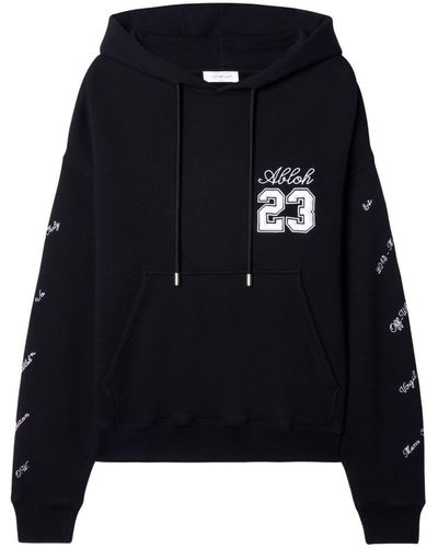 Off-White c/o Virgil Abloh Off- 23 Skate Logo-Embroidered Hoodie - Black