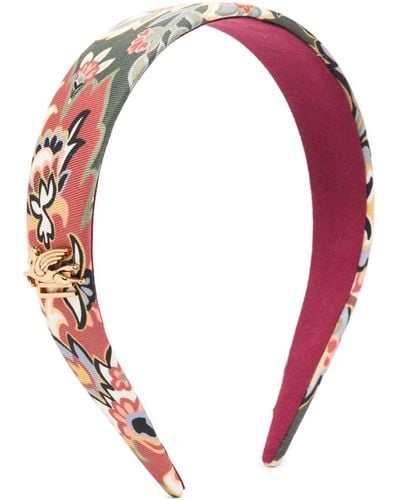 Etro Floral-Print Hair Band - Red