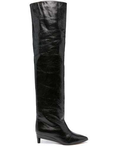 Isabel Marant Lisali 50Mm Thigh-High Leather Boots - Black