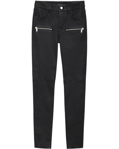 Anine Bing Remy Leather Skinny Trousers - Black