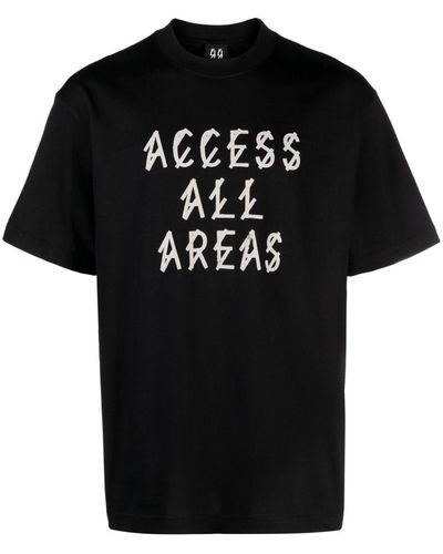 44 Label Group Slogan-Print Cotton T-Shirt - Black