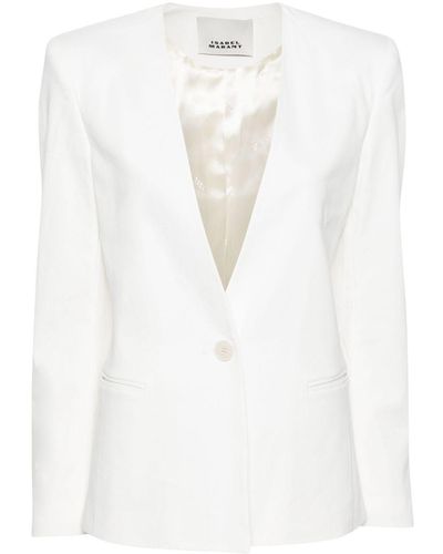 Isabel Marant Manzil Single-Breasted Blazer - White