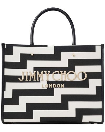 Jimmy Choo Medium Avenue Tote Bag - White