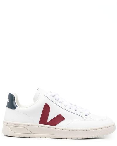 Veja Logo-Patch Lace-Up Trainers - White