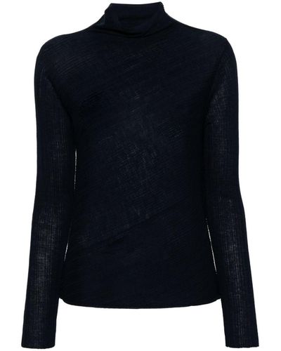 Theory Roll-Neck Knit Top - Blue